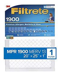 Filtrete UA03-4 Air Filter, 25 in L, 20 in W, 13 MERV, 1900 MPR, Polypropylene Frame, Pack of 4