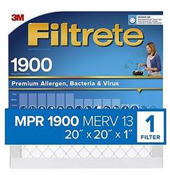 Filtrete UA02-4 Air Filter, 20 in L, 20 in W, 13 MERV, 1900 MPR, Polypropylene Frame, Pack of 4