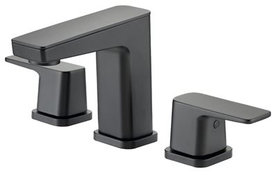 Boston Harbor Lavatory Faucet, 1.2 gpm, 2-Faucet Handle, 3-Faucet Hole, Brass/Zinc/Plastic, Matte Black