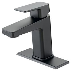 Boston Harbor Lavatory Faucet, 1.2 gpm, 1-Faucet Handle, 1, 3-Faucet Hole, Metal/Plastic, Matte Black