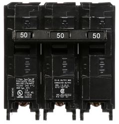 Siemens Q350 Circuit Breaker, Mini, 50 A, 3 -Pole, 240 VAC, Common Trip, Plug Mounting