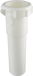 Plumb Pak PP20552 Pipe Extension Tube, 1-1/2 in, 6 in L, Slip-Joint, PVC, White