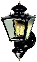 Heath Zenith HZ-4150-BK Motion Activated Decorative Light, 120 V, 100 W, Incandescent Lamp, Metal Fixture, Black