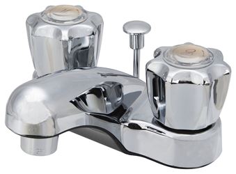 Boston Harbor PF4201RC Lavatory Faucet, 1.5 gpm, 2-Faucet Handle, ABS, Chrome Plated, Round Handle