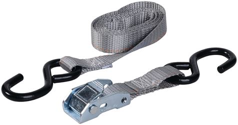 Keeper 05715 Tie-Down, 1 in W, 6 ft L, Polyester, Gray, 400 lb, S-Hook End Fitting
