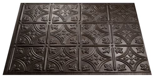 Fasade Traditional PB5027 Wall Tile, 18 in L Tile, 24 in W Tile, Smoked Pewter