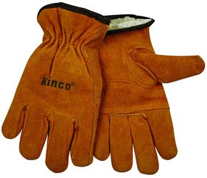 Kinco 51PL-L Driver Gloves, Mens, L, 10-1/2 in L, Keystone Thumb, Easy-On Cuff, Cowhide Leather, Gold