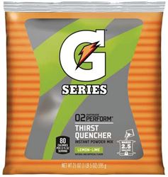 Gatorade 03969 Thirst Quencher Instant Powder Sports Drink Mix, Powder, Lemon-Lime Flavor, 21 oz Pack, Pack of 32