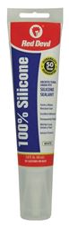 Red Devil 0810 Silicone Sealant, White, -60 to 400 deg F, 2.8 oz Squeeze Tube