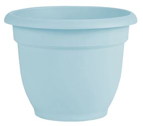 Bloem AP1637 Planter, 13.7 in H, 17.6 in W, 17.6 in D, Round, Plastic, Misty Blue