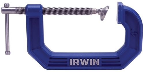 Irwin 225101ZR C-Clamp, 900 lb Clamping, 1 in Max Opening Size, 1-3/16 in D Throat, Steel Body