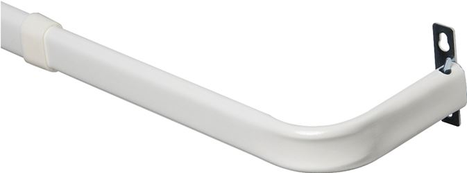 Kenney KN526 Curtain Rod, 1 in Dia, 28 to 48 in L, Steel, White