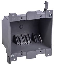 Gardner Bender BOX-RD25 Switch/Outlet Box, Standard Outlet, 2-Gang, 6-Knockout, PVC, Gray, In-Wall Mounting