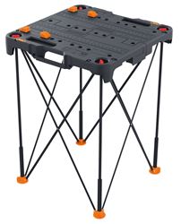 WORX WX066 Portable Work Table, 32 in OAH, 300 lb Capacity, Black, Plastic Tabletop