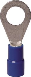 Gardner Bender 10-104 Ring Terminal, 600 V, 16 to 14 AWG Wire, #8 to 10 Stud, Vinyl Insulation, Copper Contact, Blue