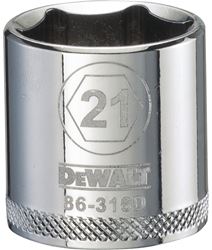 DeWALT DWMT86316OSP Hand Socket, 21 mm Socket, 3/8 in Drive, 6-Point, Vanadium Steel, Polished Chrome