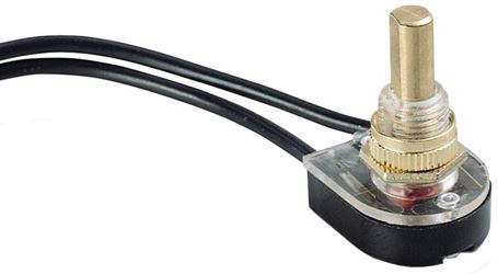 Gardner Bender GSW-25 Pushbutton Switch, 1/3/6 A, 125/250 V, SPST, Lead Wire Terminal, Plastic Housing Material, Chrome