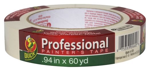 Duck Professional 1362488 Painters Tape, 60 yd L, 0.94 in W, Beige