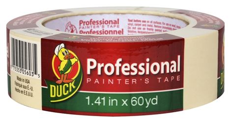 Duck Professional 1362489 Painters Tape, 60 yd L, 1.41 in W, Beige