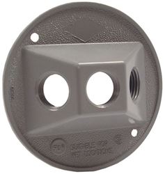 Hubbell 5197-5 Cluster Cover, 4-1/8 in Dia, 4-1/8 in W, Round, Metal, Gray, Powder-Coated