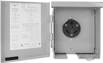 Connecticut Electric PS-13-HR Power Outlet, 30 A, Steel