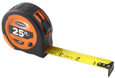 Keson Economy Series PG2510 Tape Measure, 25 ft L Blade, 1 in W Blade, Steel Blade, ABS Case