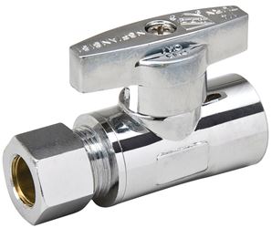 Southland 191-432HC Supply Line Stop Valve, 1/2 x 3/8 in Connection, Sweat x Compression, 125 psi Pressure, Brass Body