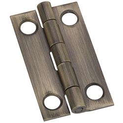 National Hardware N211-227 Decorative Narrow Hinge, 1-1/2 in H Door Leaf, 0.04 in Thick Door Leaf, Brass, Antique Brass