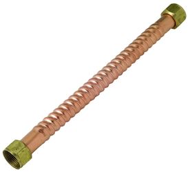 BrassCraft Copper-Flex Series WB00-18N Water Heater Connector, 3/4 in, FIP, Copper, 18 in L