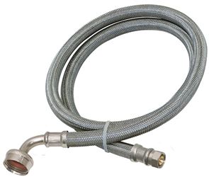 Ez-Flo 41043 Braided Dishwasher Connector Hose, 3/4 in Inlet, FHT Inlet, 3/8 in Outlet, Compression Outlet, 6 ft L