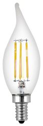 Feit Electric BPCFC40/927CA/FIL LED Bulb, Decorative, Flame Tip Lamp, 40 W Equivalent, E12 Lamp Base, Dimmable, Clear, 4/PK