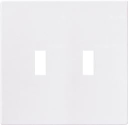 Eaton Wiring Devices PJS2W Wallplate, 4-7/8 in L, 4.94 in W, 2 -Gang, Polycarbonate, White, High-Gloss