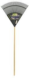 Rugg PP24 Rake, Poly Tine, 24 in W Tine, Hardwood Handle, 48 in L Handle