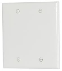 Eaton Cooper Wiring 2137W-BOX Wallplate, 4-1/2 in L, 4.56 in W, 0.08 in Thick, 2 -Gang, Thermoset, White