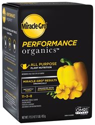 Miracle-Gro Performance Organics 3003301 All-Purpose Plant Nutrition, 1 lb Box, Solid, 11-3-8 N-P-K Ratio
