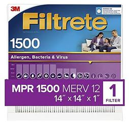 Filtrete UP11-4 Air Filter, 14 in L, 14 in W, 12 MERV, 1500 MPR, Pack of 4
