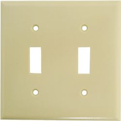 Eaton Wiring Devices 2139V-BOX Wallplate, 4-1/2 in L, 4-9/16 in W, 2 -Gang, Thermoset, Ivory, High-Gloss, Pack of 10