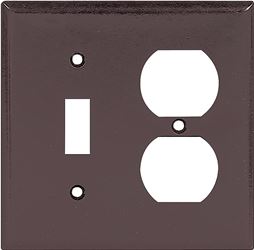 Eaton Wiring Devices 2138B-BOX Combination Wallplate, 4-1/2 in L, 4-9/16 in W, 2 -Gang, Thermoset, Brown, Pack of 10