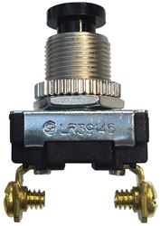 Gardner Bender GSW-22 Pushbutton Switch, 6/3 A, 120/240 V, SPST, Screw Terminal, Chrome