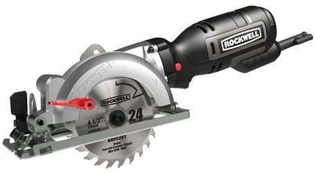 Rockwell RK3441K Circular Saw, 5 A, 4-1/8 in Dia Blade, 3/8 in Arbor, 1-1/8 in at 45 deg, 1-11/16 in at 90 deg D Cutting