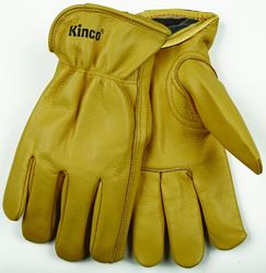Heatkeep 98RL-XL Driver Gloves, Mens, XL, 10-1/2 in L, Keystone Thumb, Easy-On Cuff, Cowhide Leather, Gold