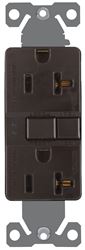 Eaton Wiring Devices SGF20B GFCI Duplex Receptacle, 2 -Pole, 20 A, 125 V, Back, Side Wiring, NEMA: 5-20R, Brown