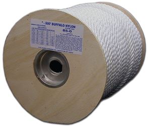 T.W. Evans Cordage 85-081 Rope, 3/4 in Dia, 120 ft L, 958 lb Working Load, Nylon, White