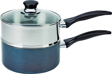 T-fal B363S284 Double Boiler Sauce Pan, 3 qt Capacity, Stainless Steel, Glass Cover/Lid