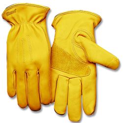 Heatkeep 198HK-L Premium-Grade Driver Gloves, Mens, L, 11 in L, Keystone Thumb, Easy-On Cuff, Cowhide Leather, Gold