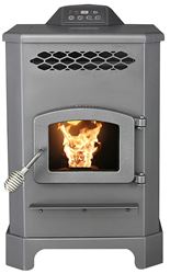 US STOVE 5501S King Mini Pellet Stove, 19 in W, 23-3/4 in D, 30-1/4 in H, 2200 sq-ft Heating, Steel, Black