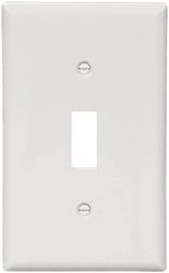 Eaton Wiring Devices BP5134W Wallplate, 4-1/2 in L, 2-3/4 in W, 1 -Gang, Nylon, White, High-Gloss, Pack of 5