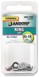 Jandorf 60965 Ring Terminal, 22 to 18 AWG Wire, #8 Stud, Pink