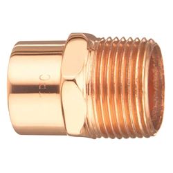 Elkhart Products 104R Series 30338 Reducing Pipe Adapter, 3/4 x 1/2 in, Sweat x MNPT, Copper