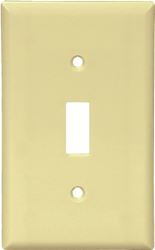 Eaton 2134V Wallplate, 4-1/2 in L, 2-3/4 in W, 1-Gang, Thermoset, Ivory